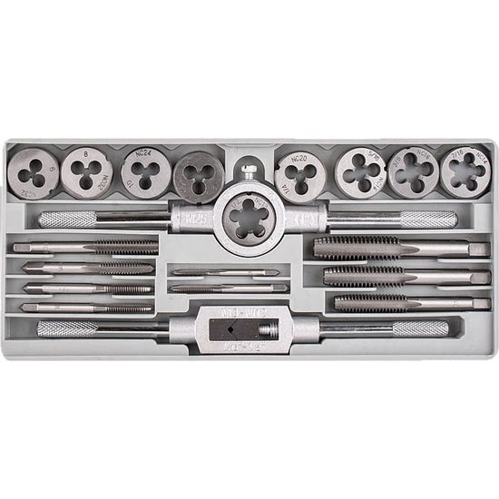 TORK CRAFT 20 Piece Imperial Tap & Die Set In Plastic Case